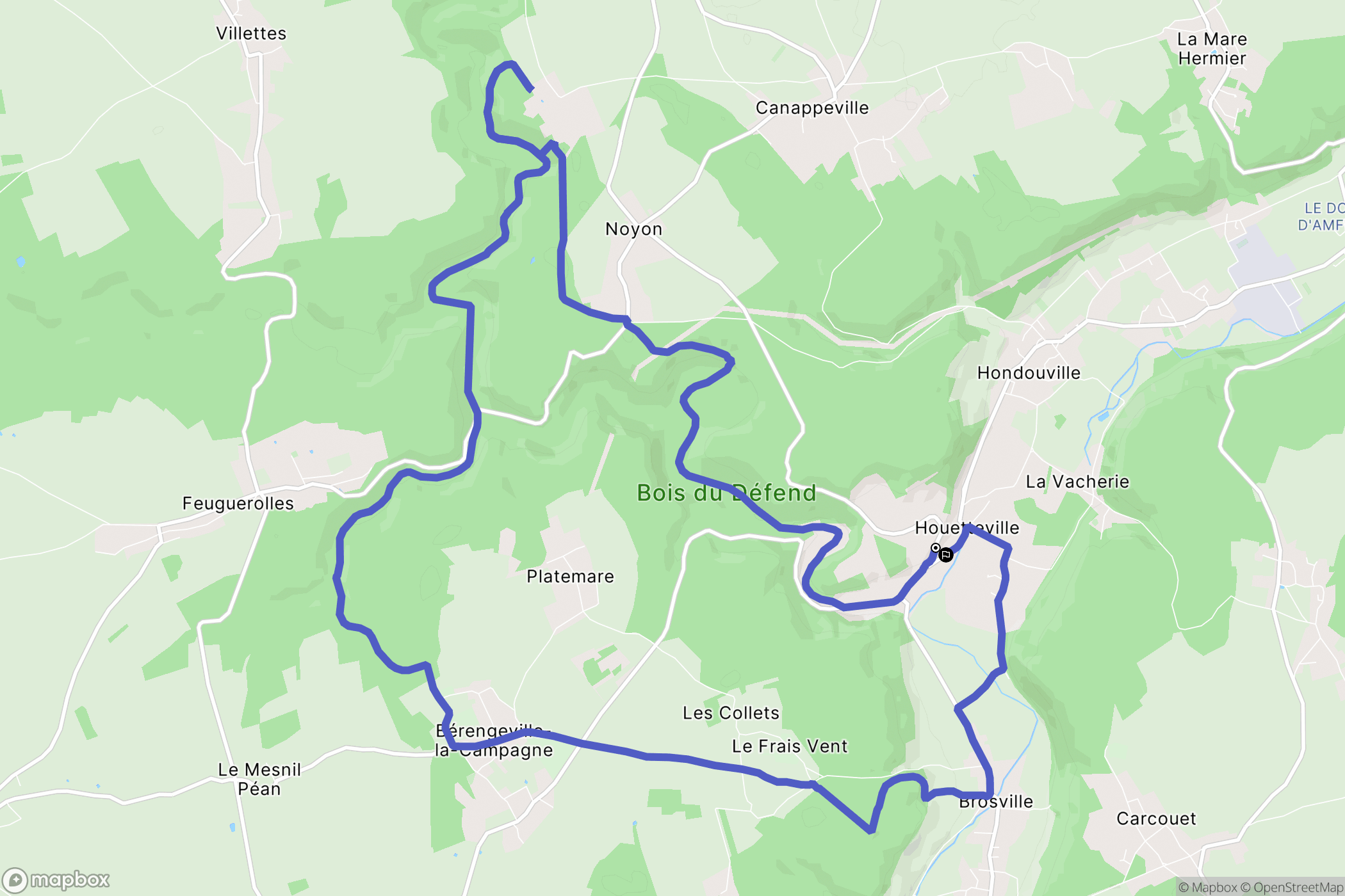 Houetteville : carte du parcours de randonnée - France