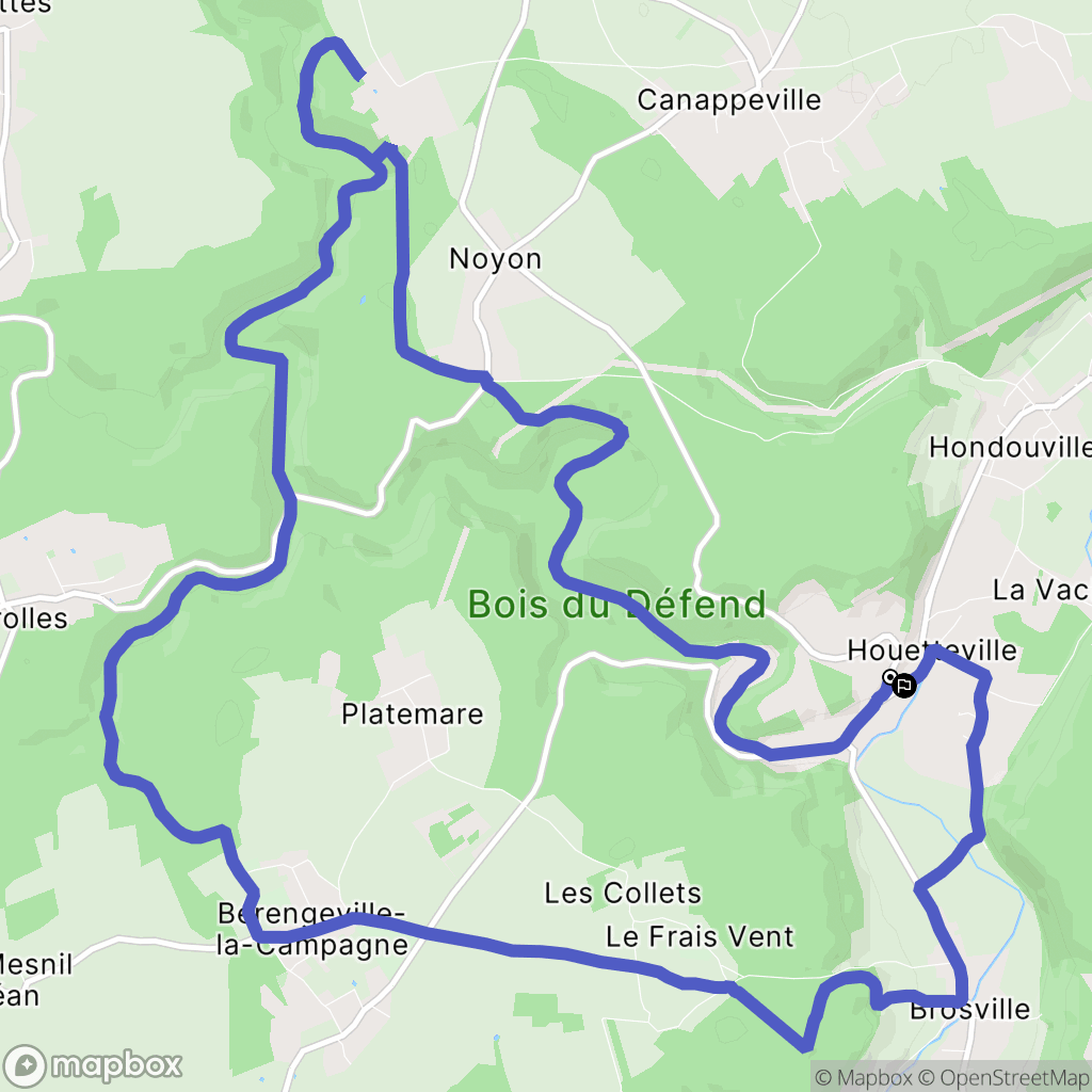 Houetteville : carte du parcours de randonnée - France