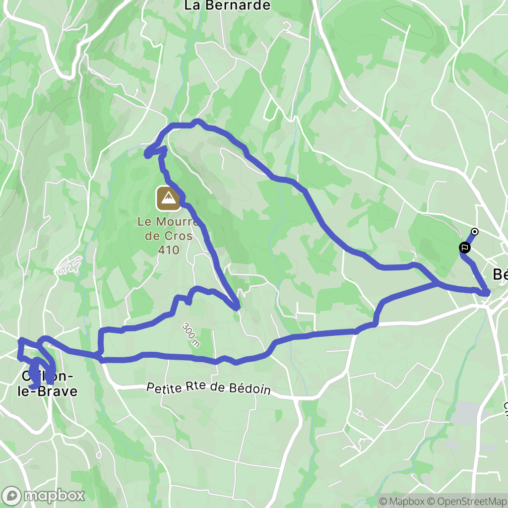 Bédoin : carte du parcours de randonnée - France