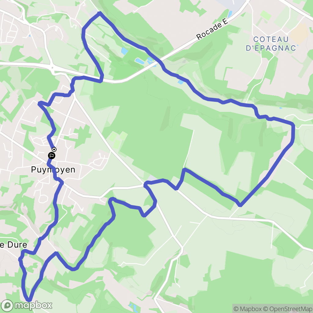 Puymoyen : carte du parcours de randonnée - France