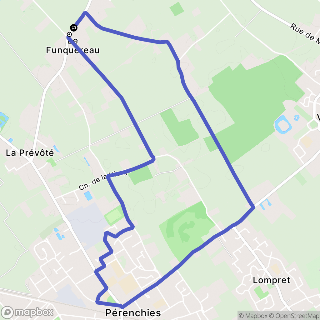 Frelinghien : carte du parcours de randonnée - France