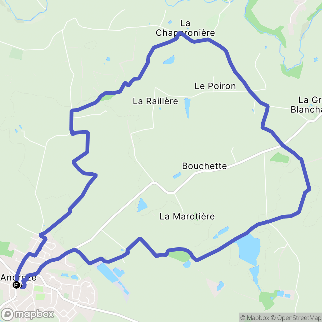 Beaupréau-en-Mauges : carte du parcours de randonnée - France