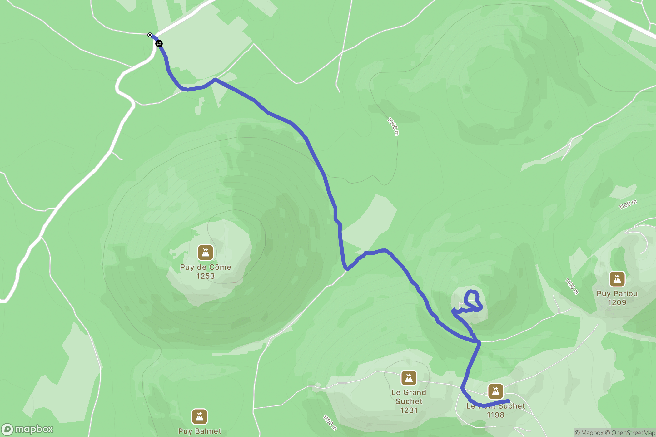 Saint-Ours : carte du parcours de randonnée - France