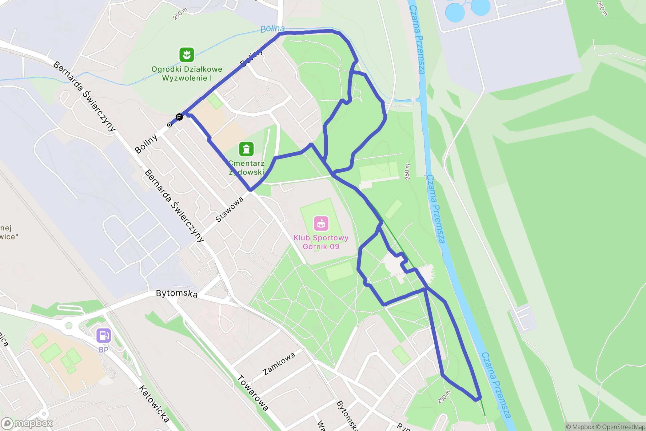 Mysłowice: mapa trasy - Poland