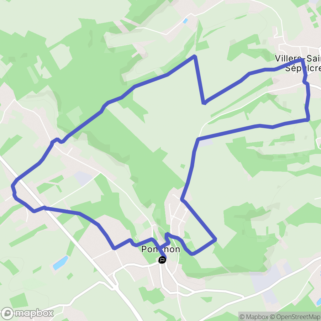 Ponchon : carte du parcours de randonnée - France