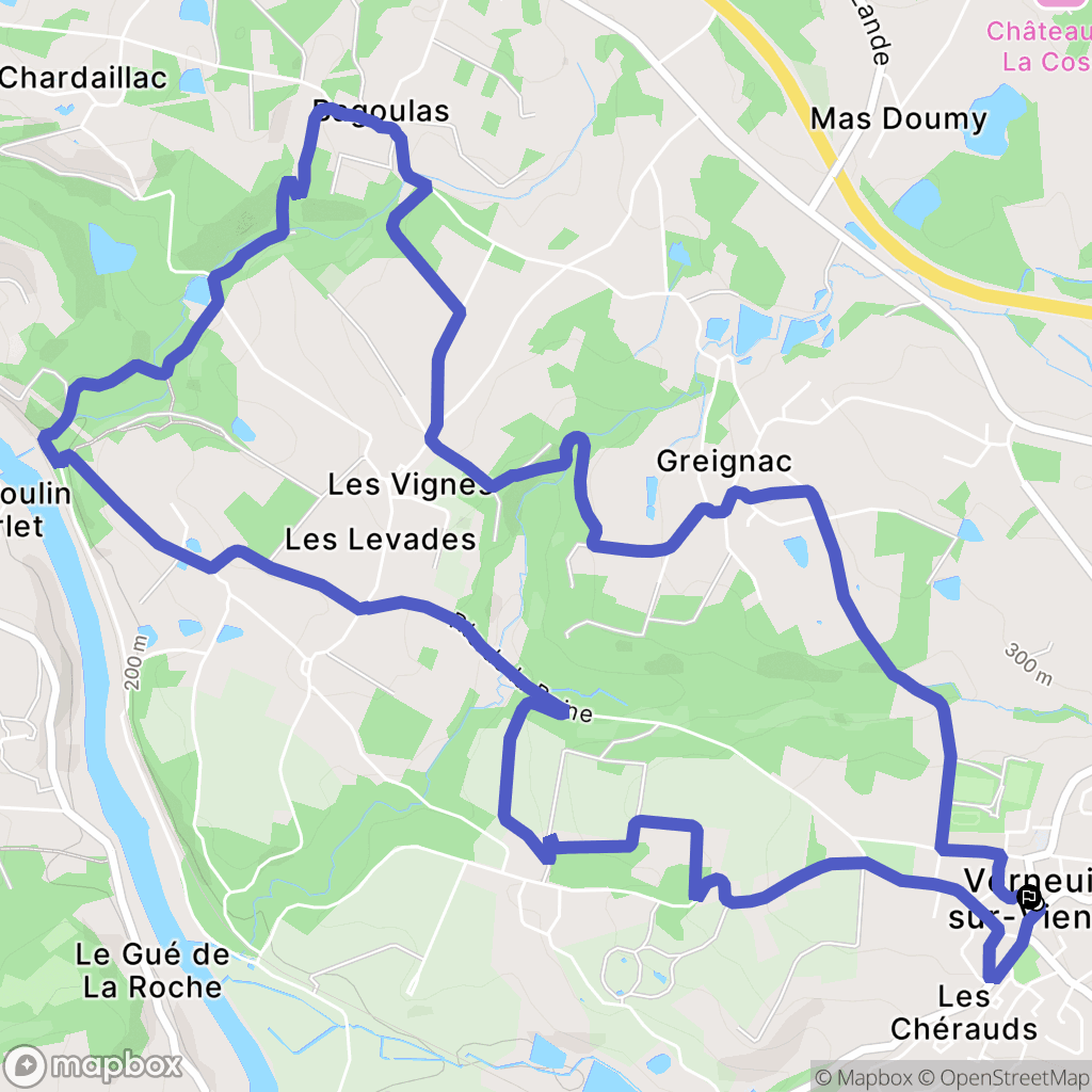 Verneuil-sur-Vienne : carte du parcours de randonnée - France