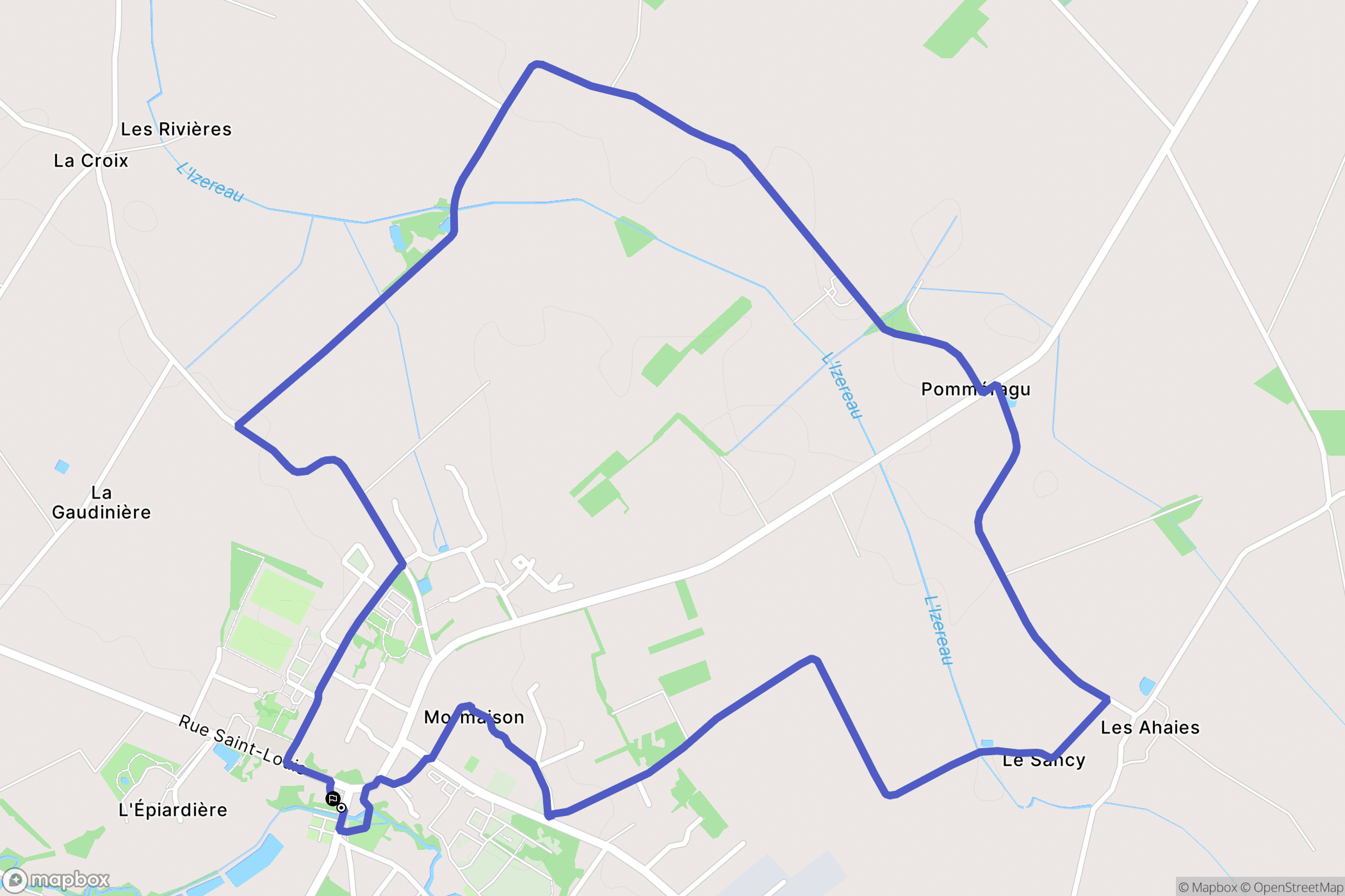 Montréverd : carte du parcours de randonnée - France