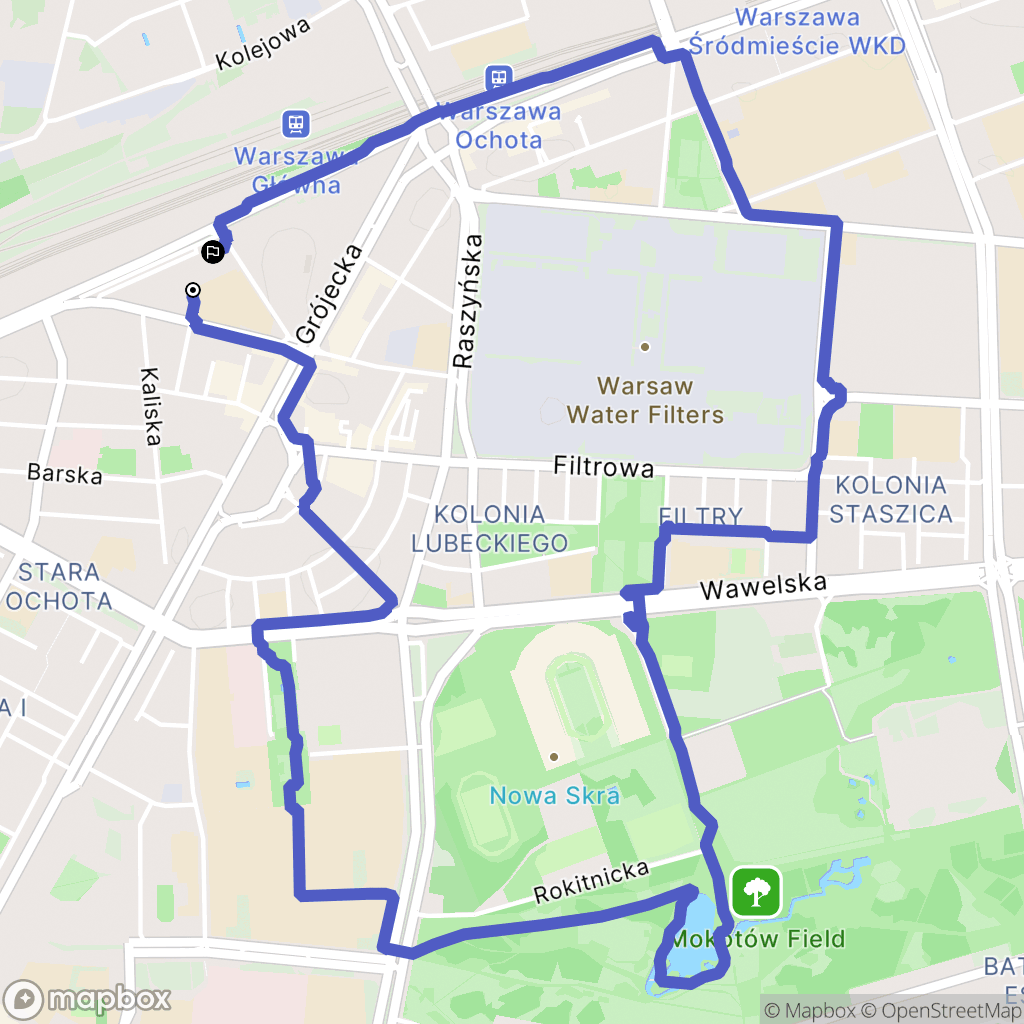 Warszawa: mapa trasy - Poland