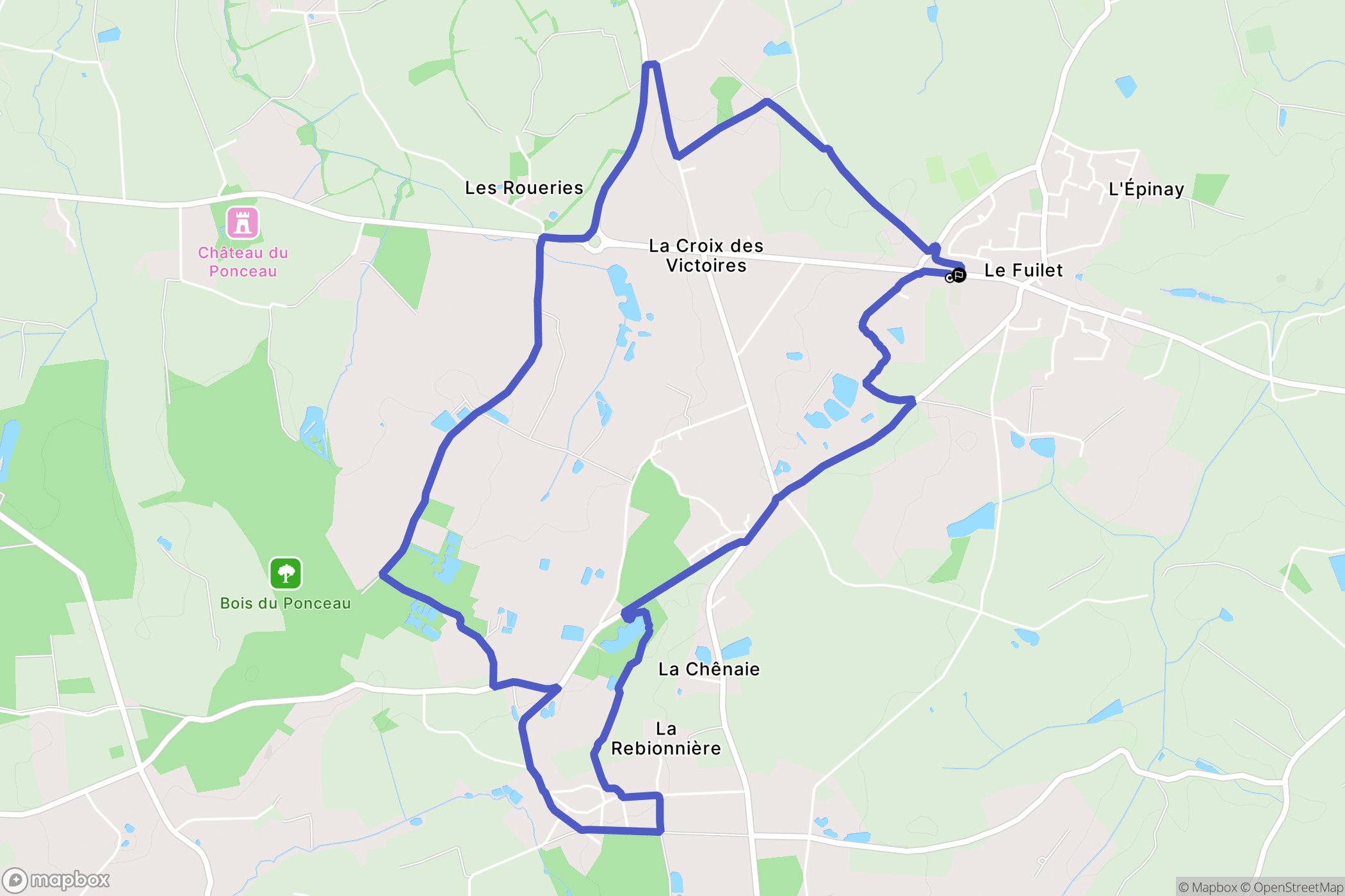 Montrevault-sur-Èvre : carte du parcours de randonnée - France
