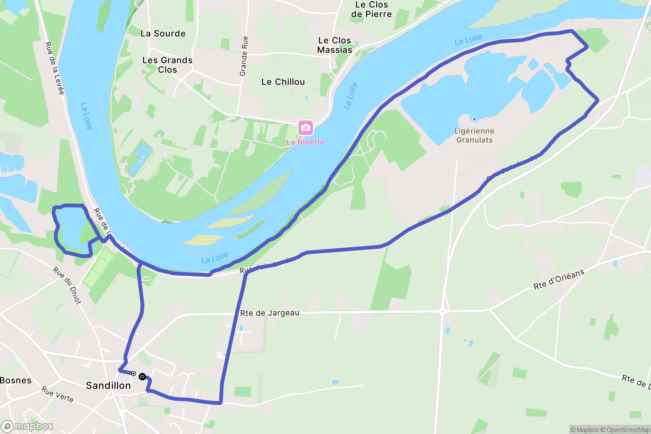 Sandillon : carte du parcours de randonnée - France