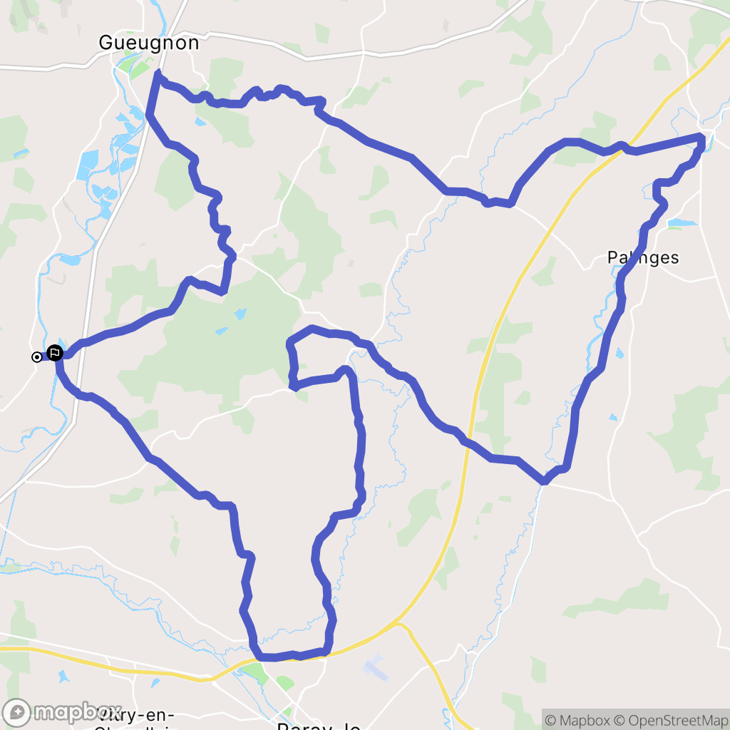 Rigny-sur-Arroux : carte du parcours de randonnée - France
