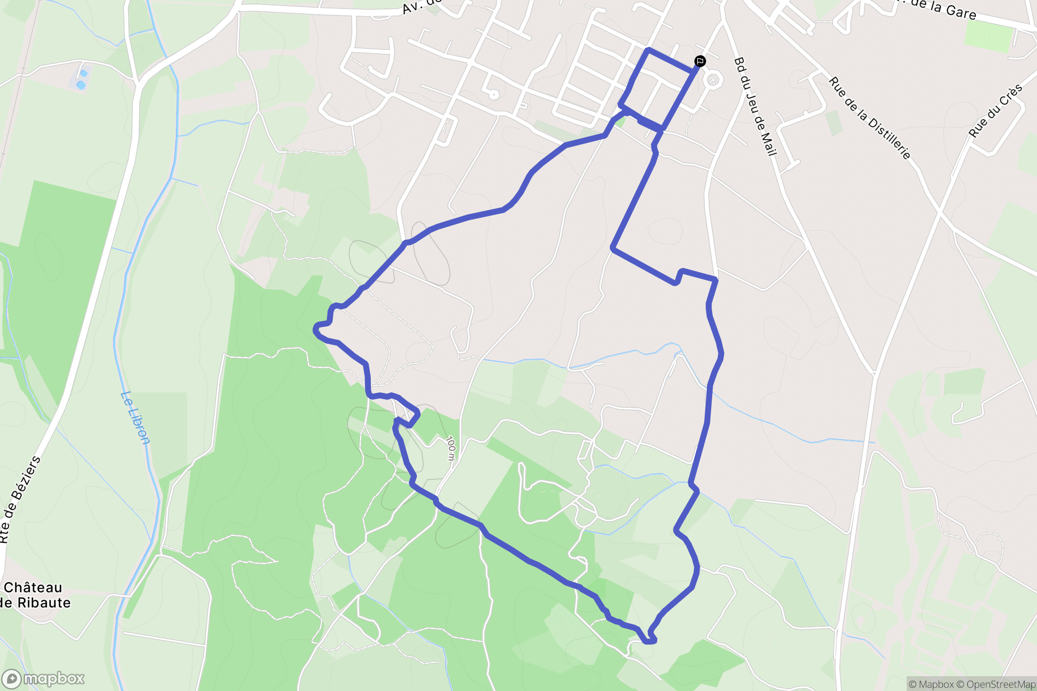 Bassan : carte du parcours de randonnée - France