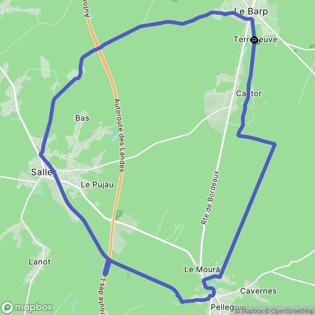 Le Barp : carte du parcours de randonnée - France