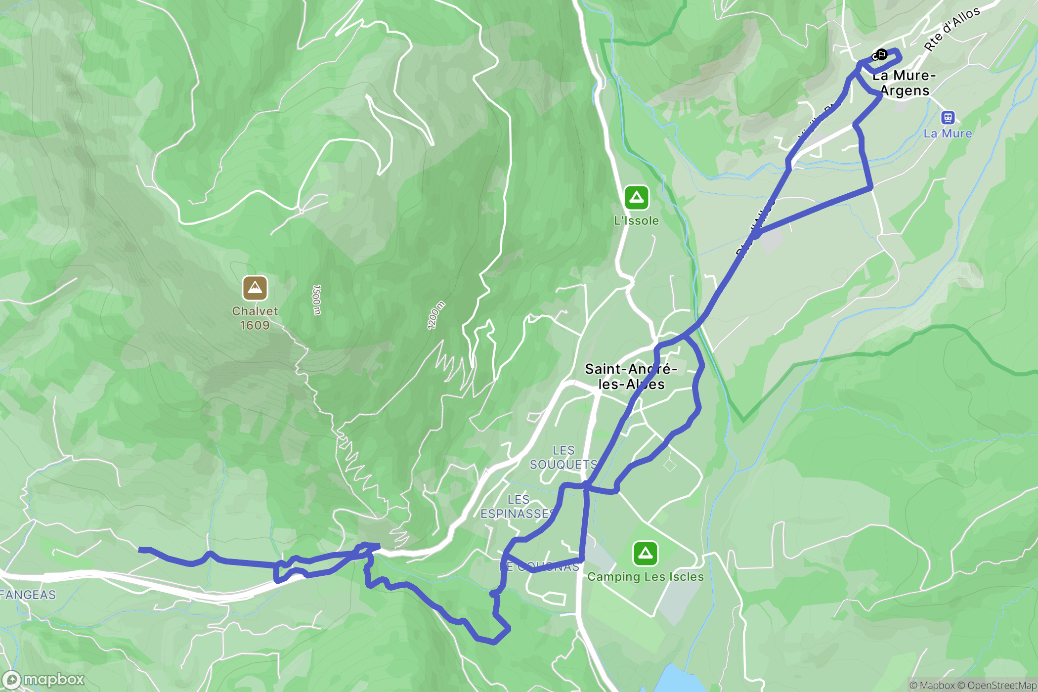 La Mure-Argens : carte du parcours de randonnée - France
