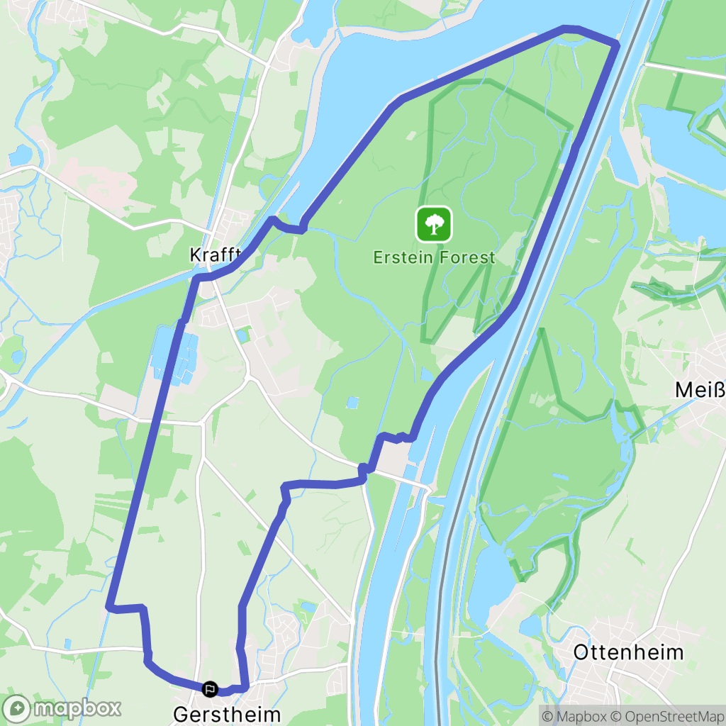 Gerstheim : carte du parcours de randonnée - France
