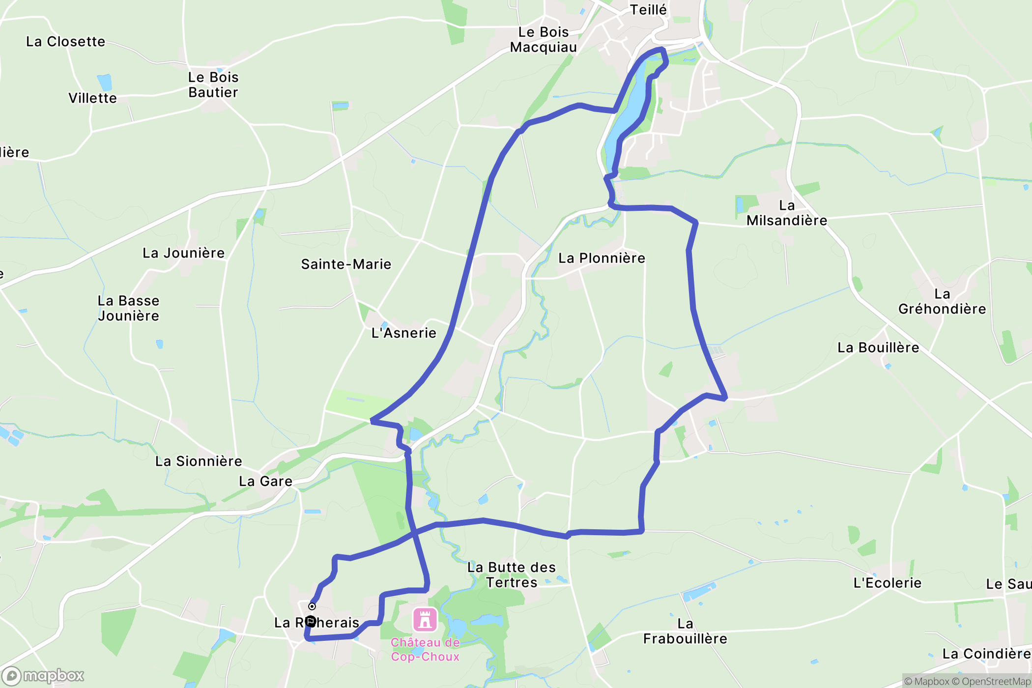 Mouzeil : carte du parcours de randonnée - France