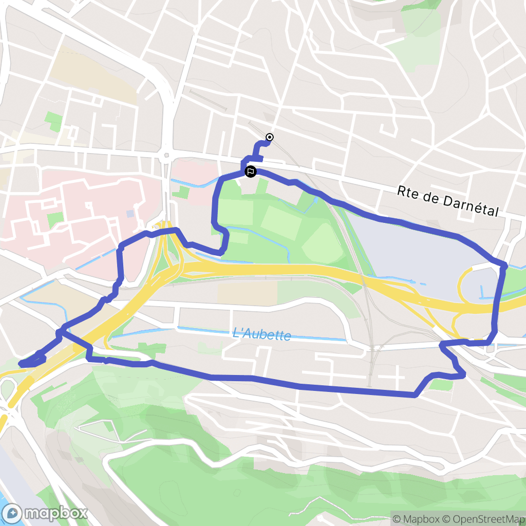 Rouen : carte du parcours de randonnée - France