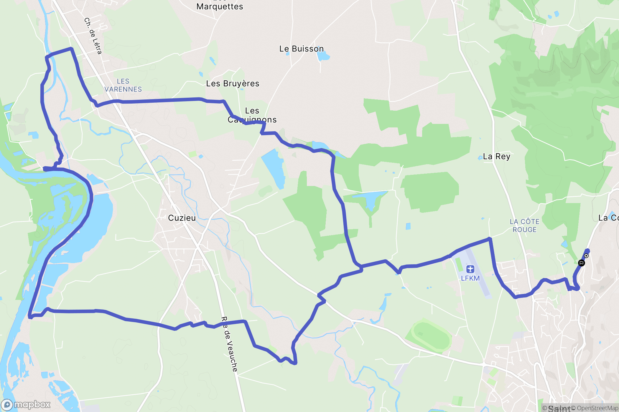 Saint-Galmier : carte du parcours de randonnée - France