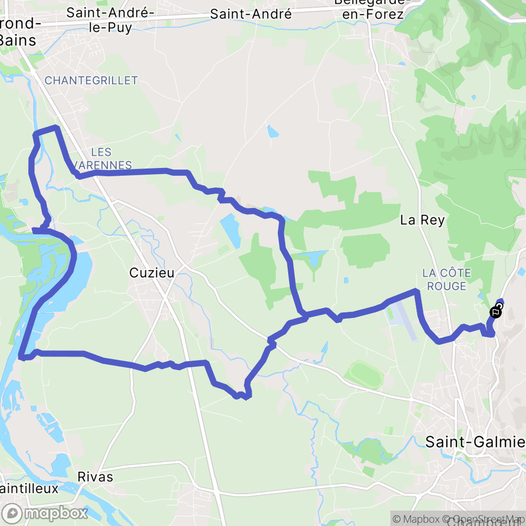 Saint-Galmier : carte du parcours de randonnée - France