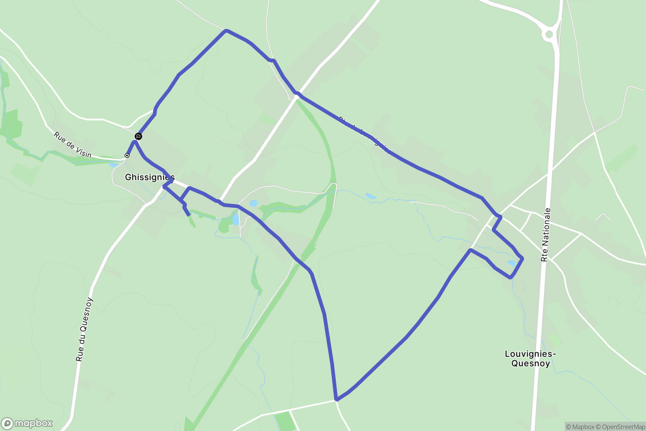 Ghissignies : carte du parcours de randonnée - France