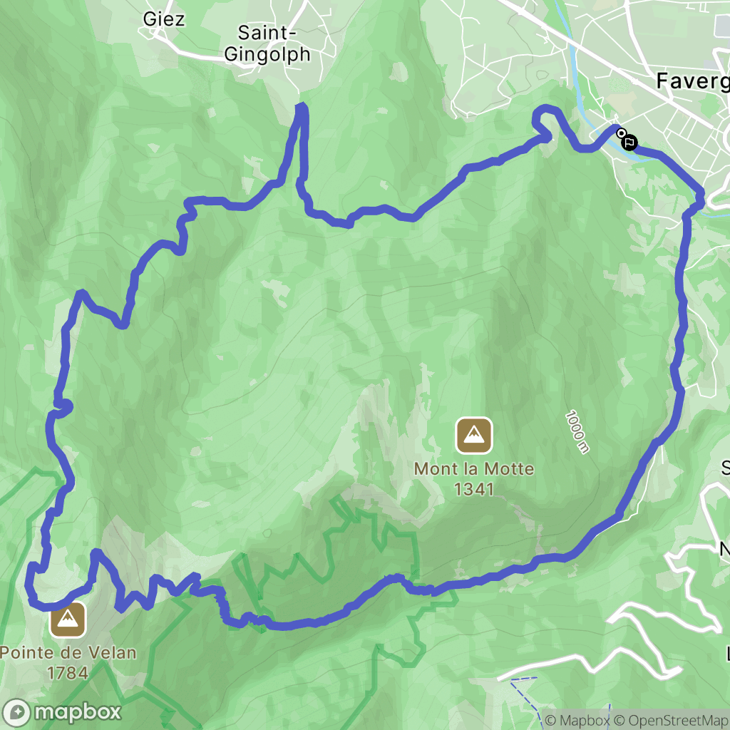 Faverges-Seythenex : carte du parcours de randonnée - France