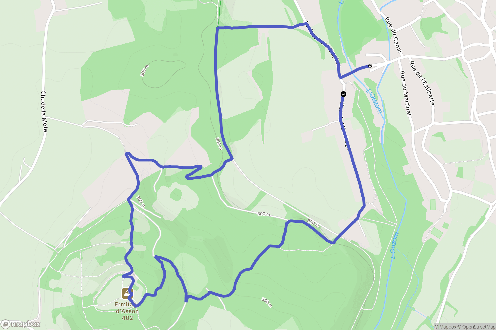 Igon : carte du parcours de randonnée - France
