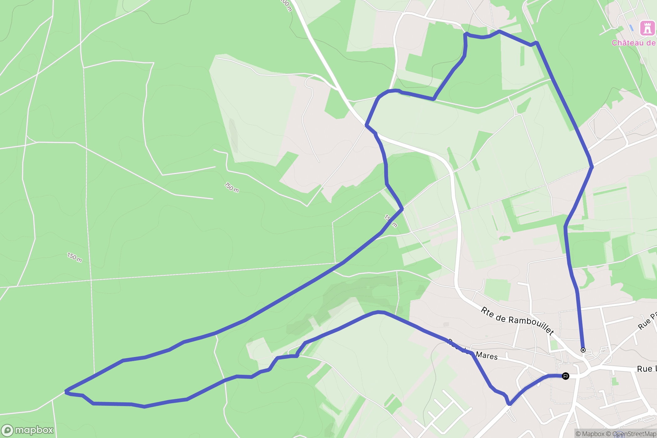 Saint-Chéron : carte du parcours de randonnée - France