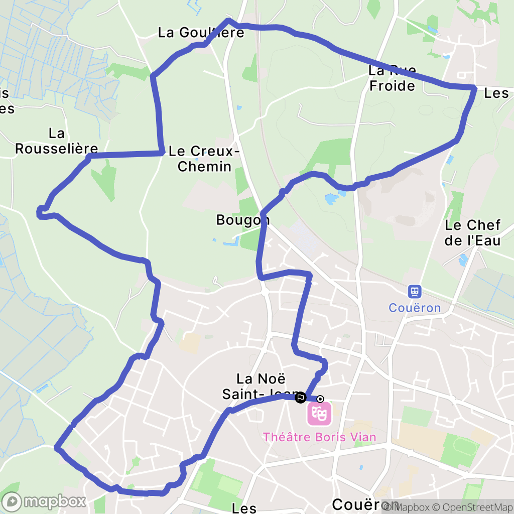Couëron : carte du parcours de randonnée - France