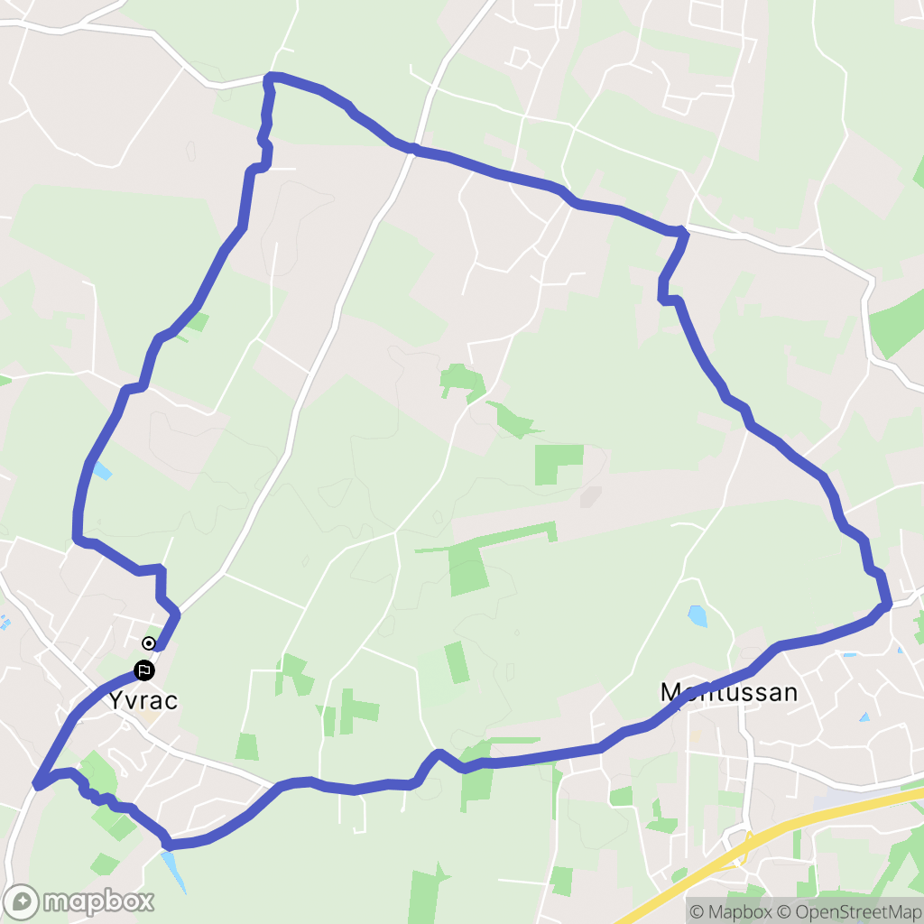 Yvrac : carte du parcours de randonnée - France