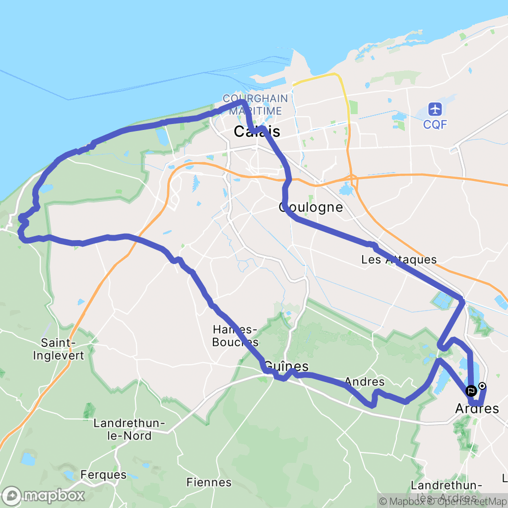 Ardres : carte du parcours de randonnée - France