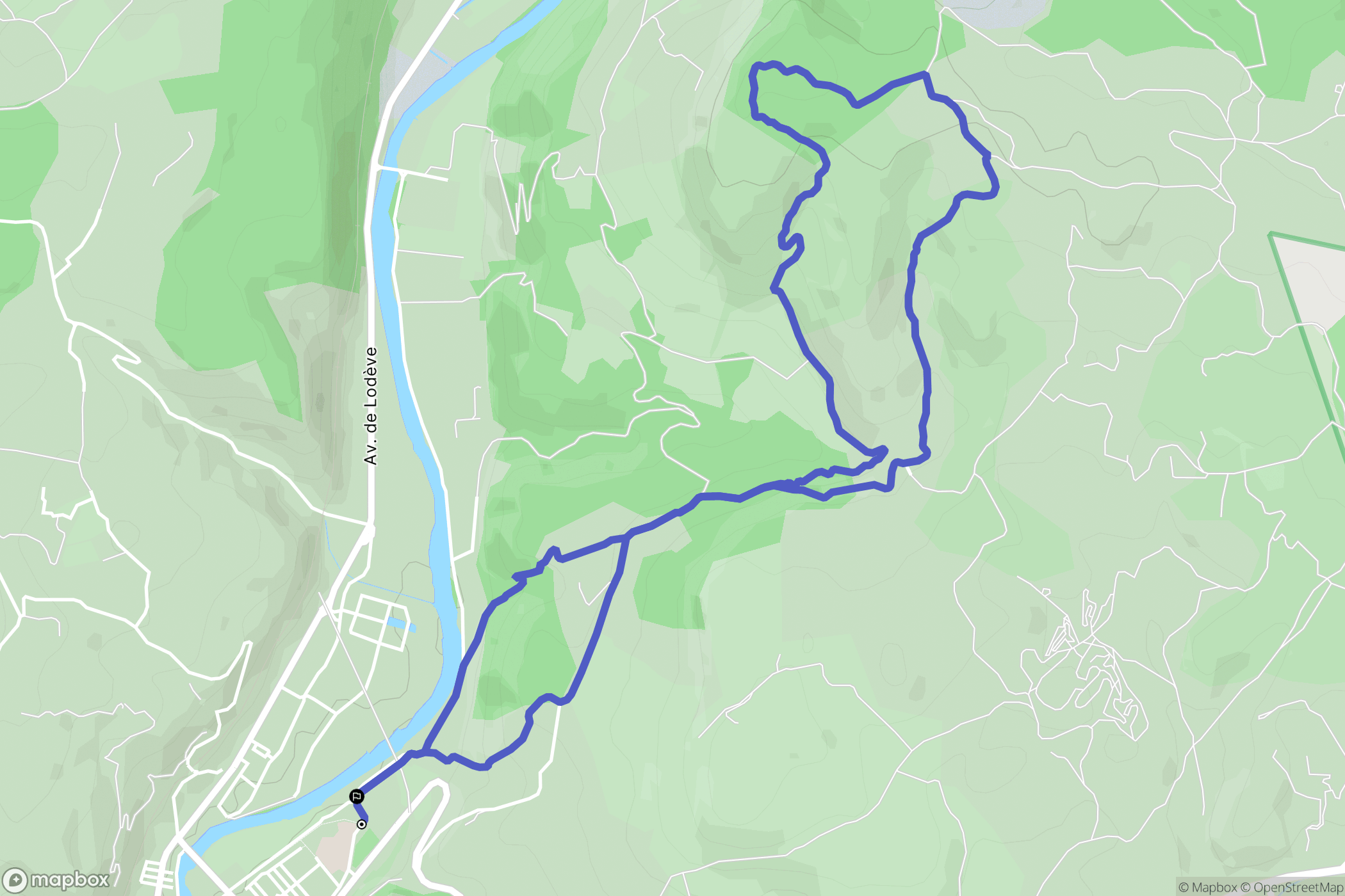 Bédarieux : carte du parcours de randonnée - France