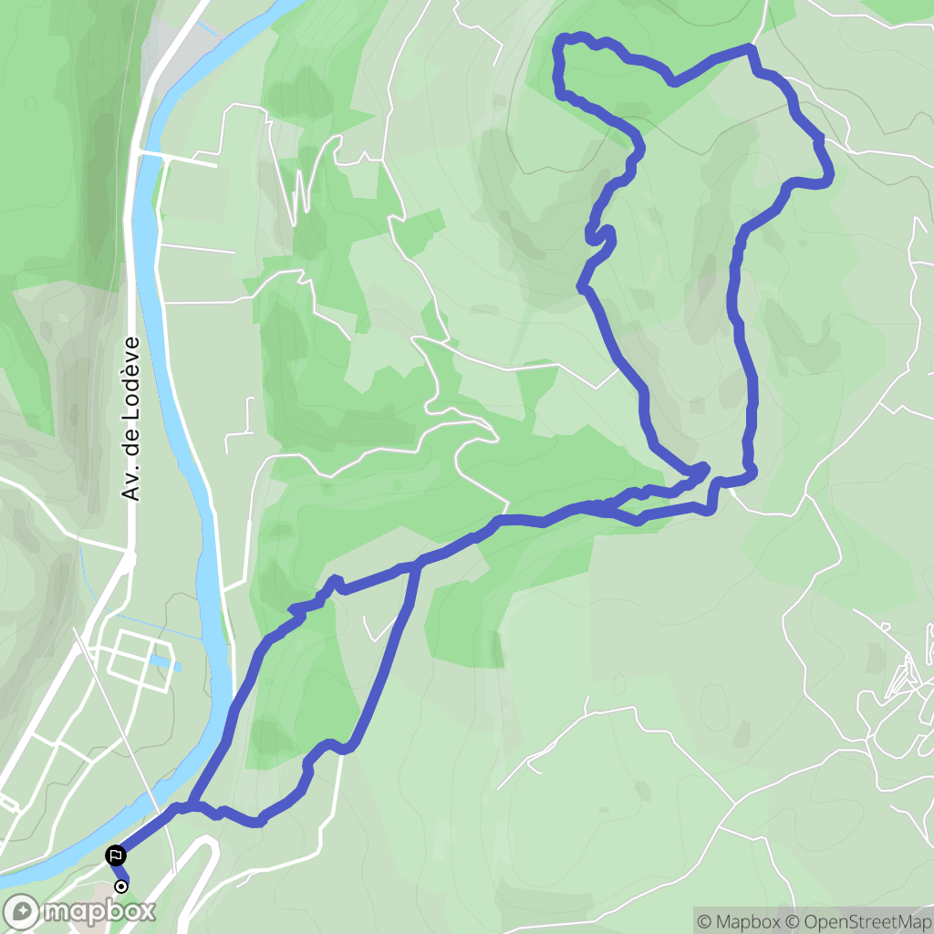 Bédarieux : carte du parcours de randonnée - France