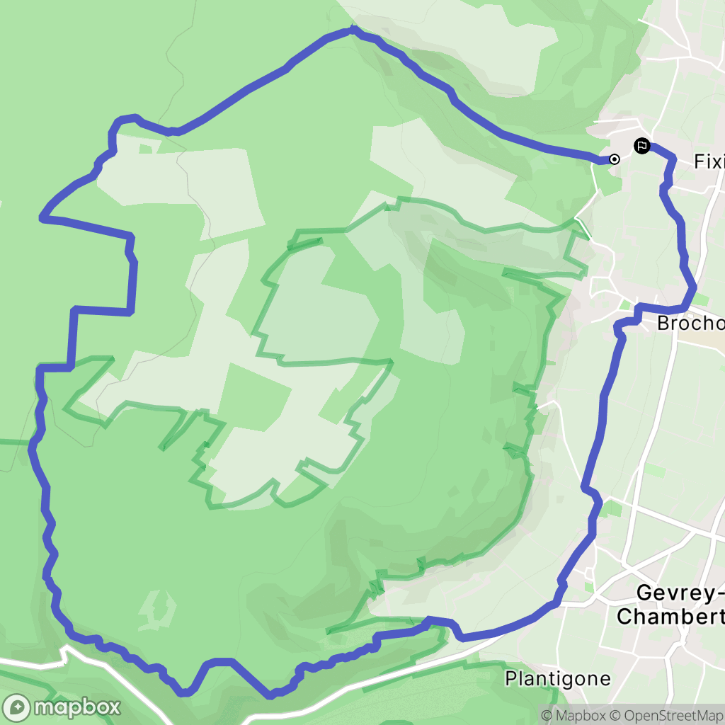 Fixin : carte du parcours de randonnée - France