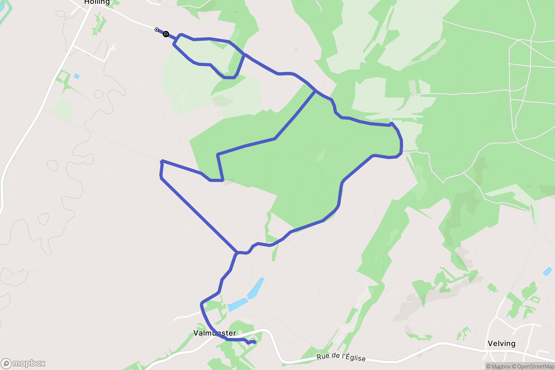 Holling : carte du parcours de randonnée - France