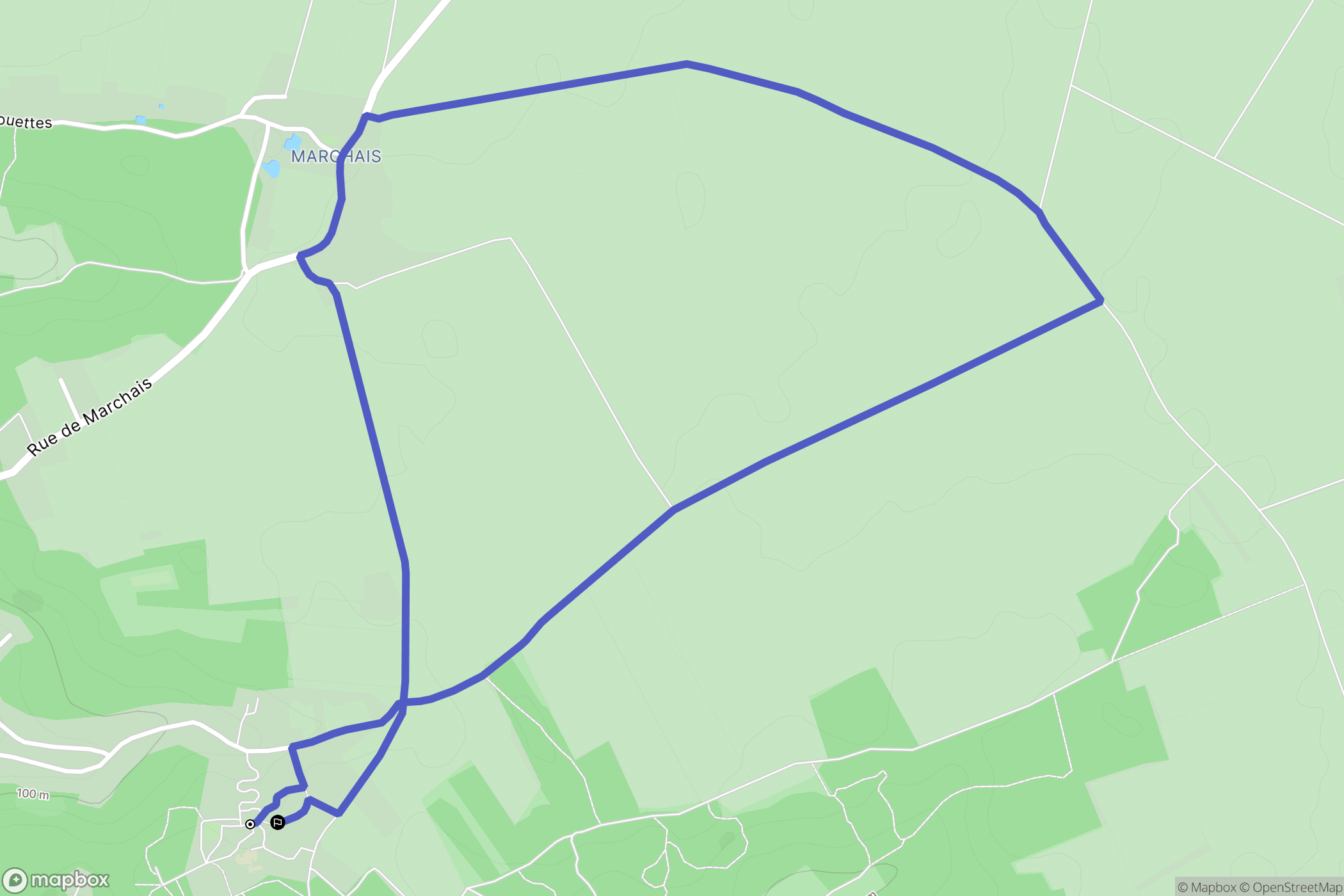Boutigny-sur-Essonne : carte du parcours de randonnée - France