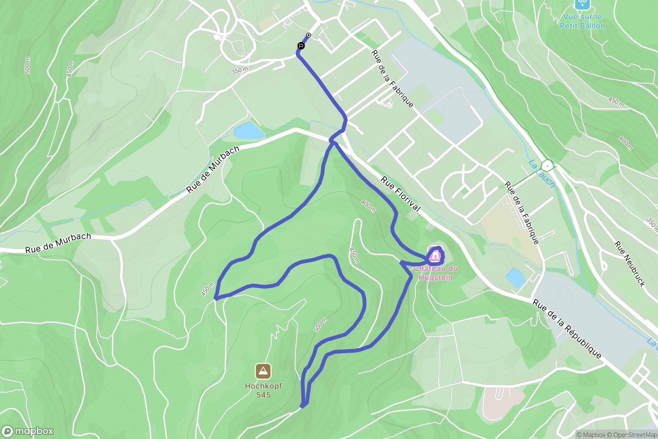 Buhl : carte du parcours de randonnée - France