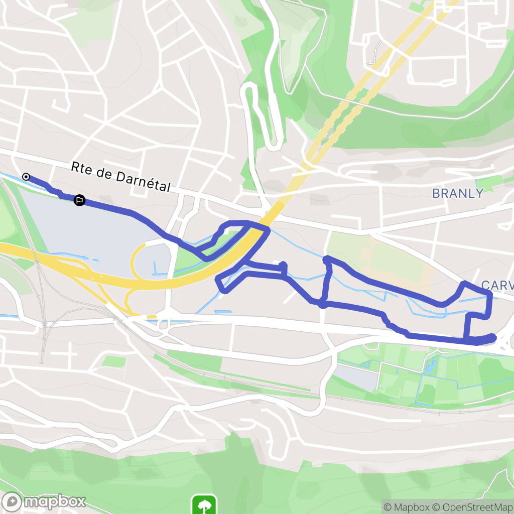 Rouen : carte du parcours de randonnée - France