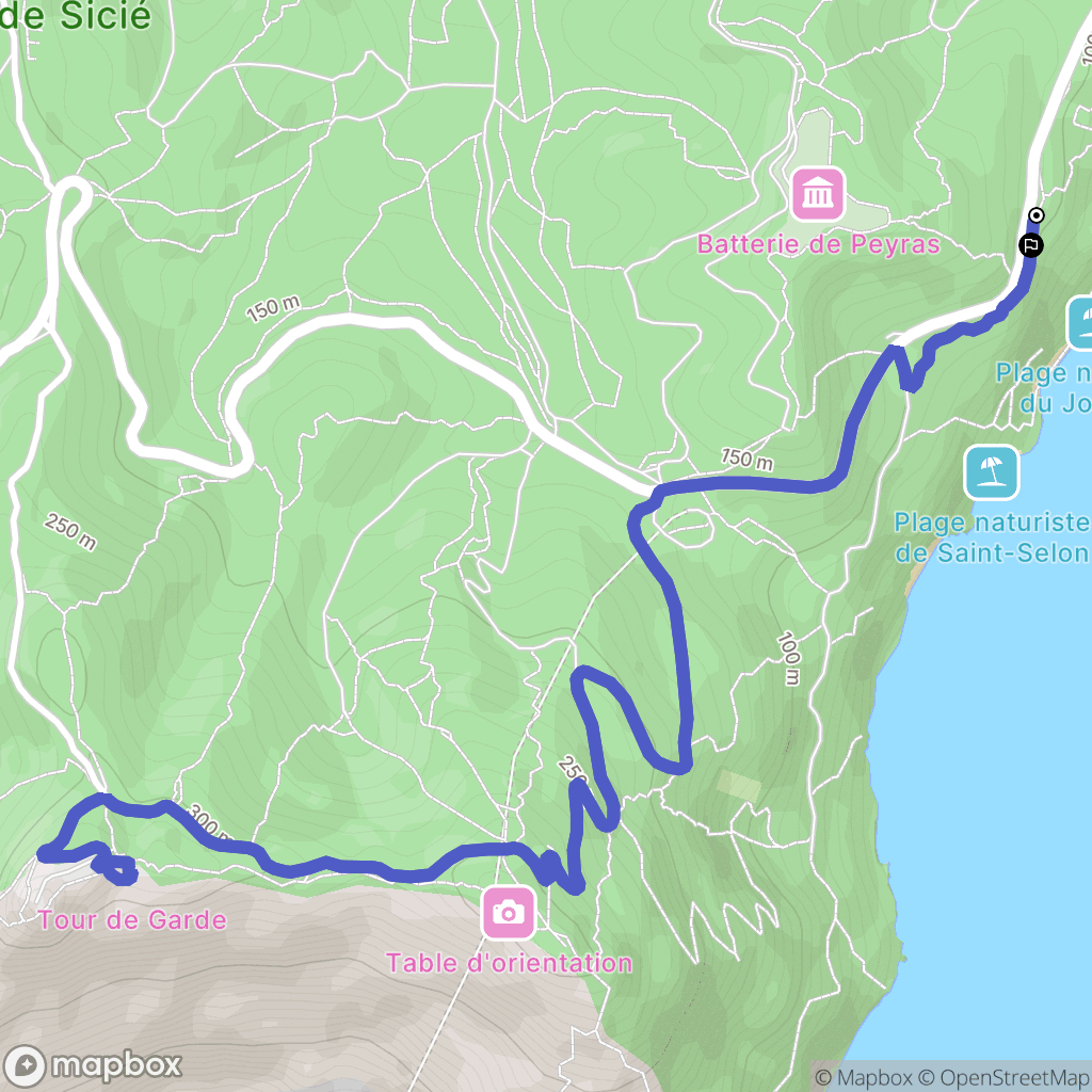 La Seyne-sur-Mer : carte du parcours de randonnée - France