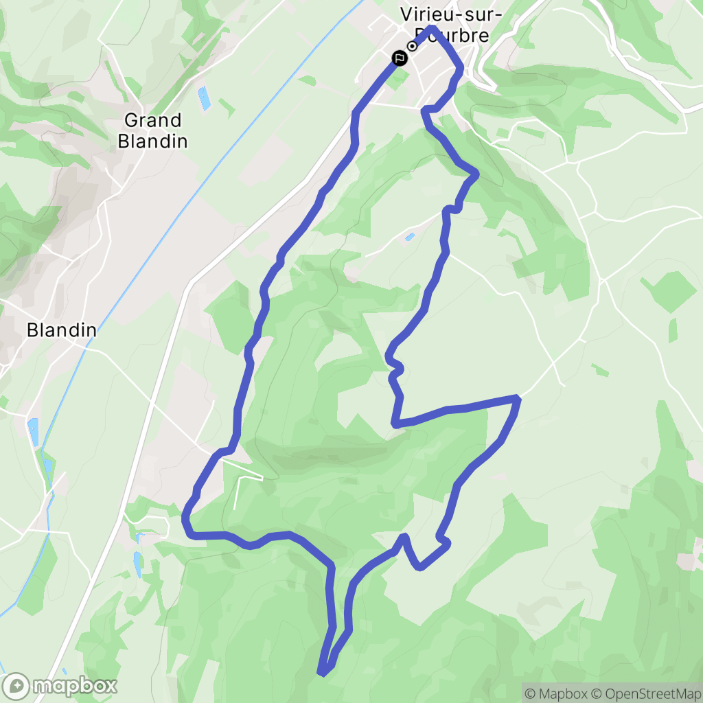 Val-de-Virieu : carte du parcours de randonnée - France