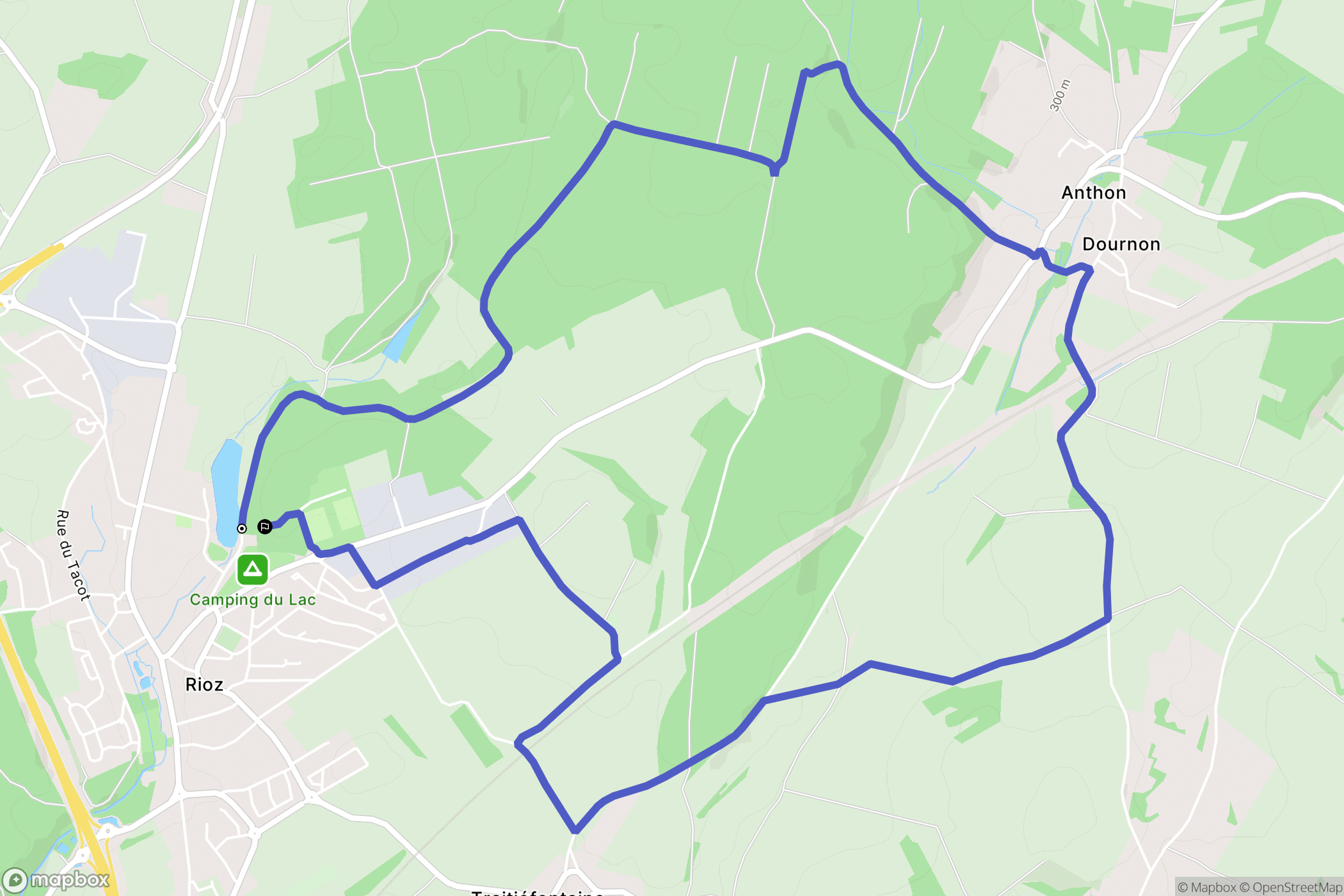 Rioz : carte du parcours de randonnée - France