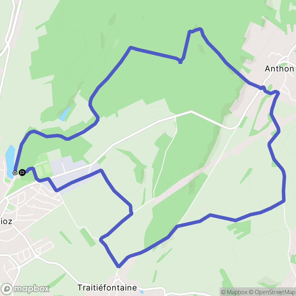 Rioz : carte du parcours de randonnée - France