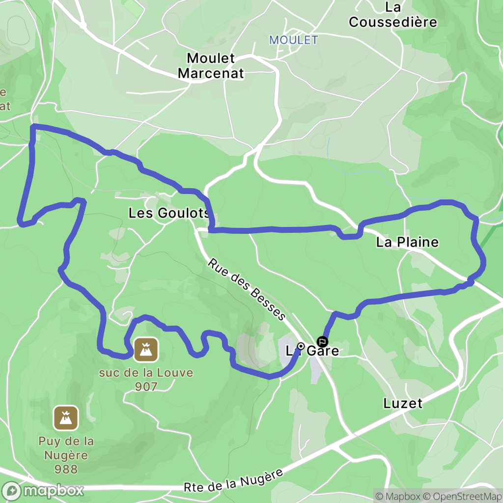 Volvic : carte du parcours de randonnée - France