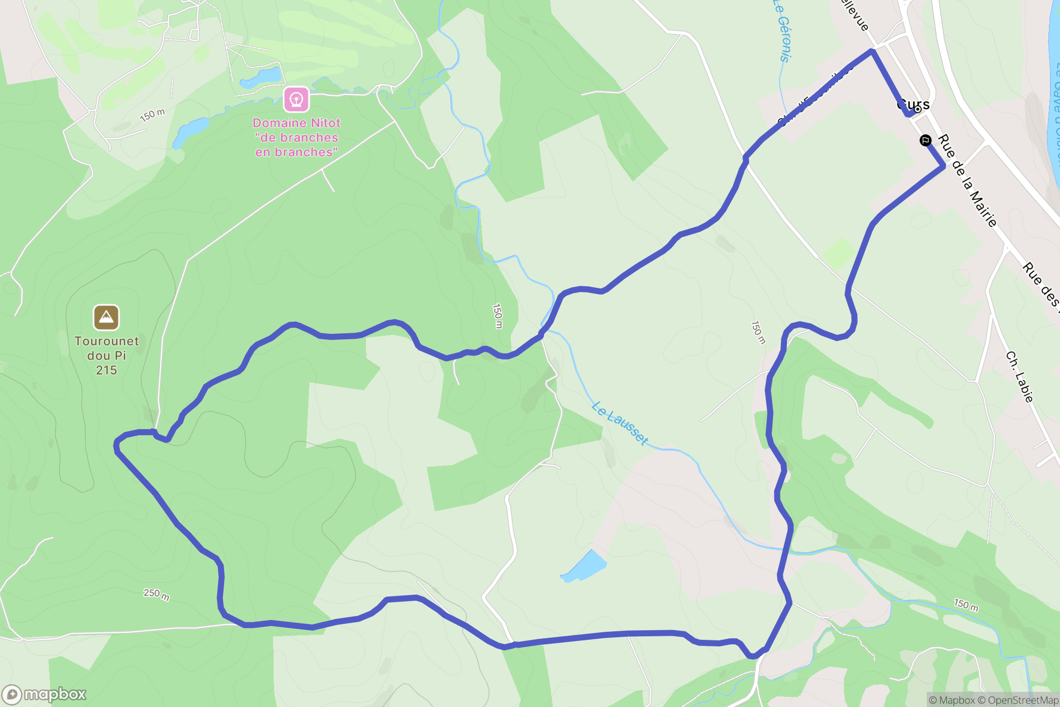 Gurs : carte du parcours de randonnée - France
