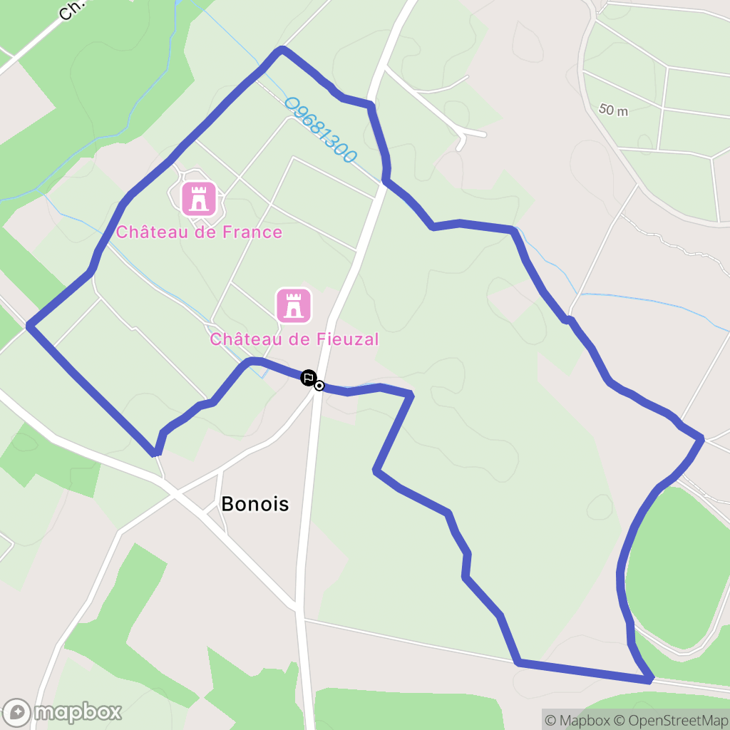 Léognan : carte du parcours de randonnée - France