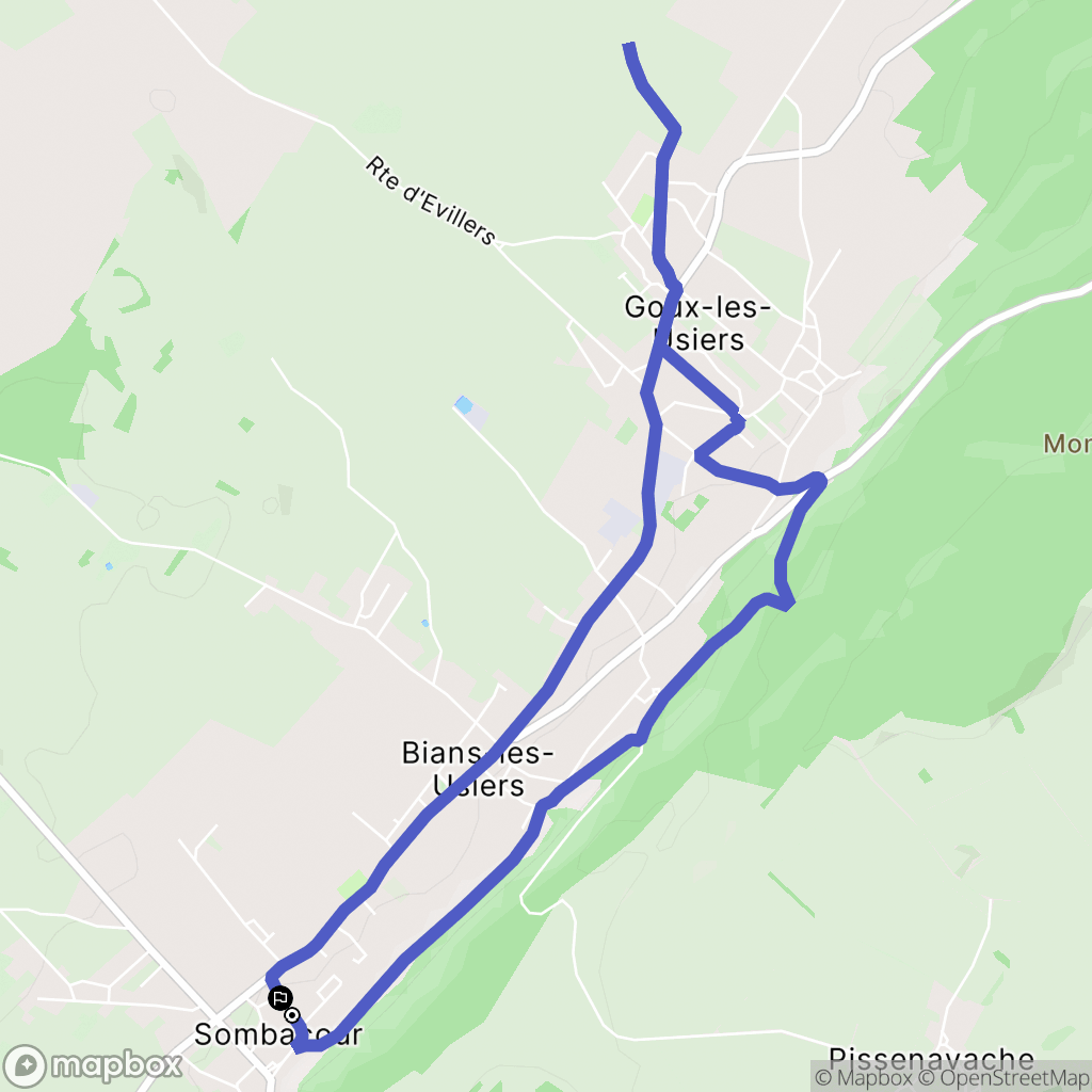 Val-d'Usiers : carte du parcours de randonnée - France