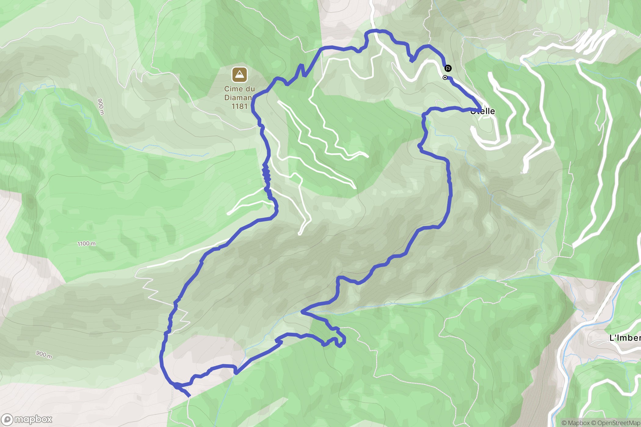 Utelle : carte du parcours de randonnée - France