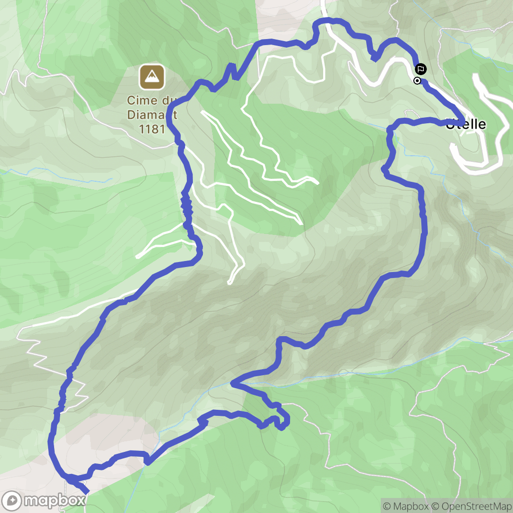 Utelle : carte du parcours de randonnée - France