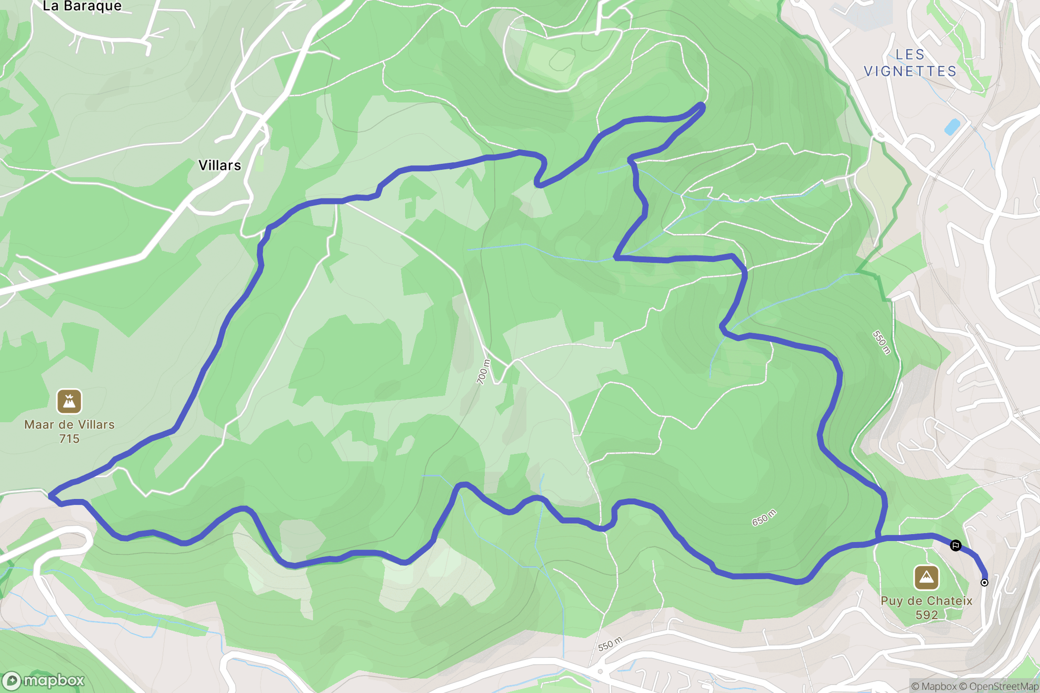 Royat : carte du parcours de randonnée - France