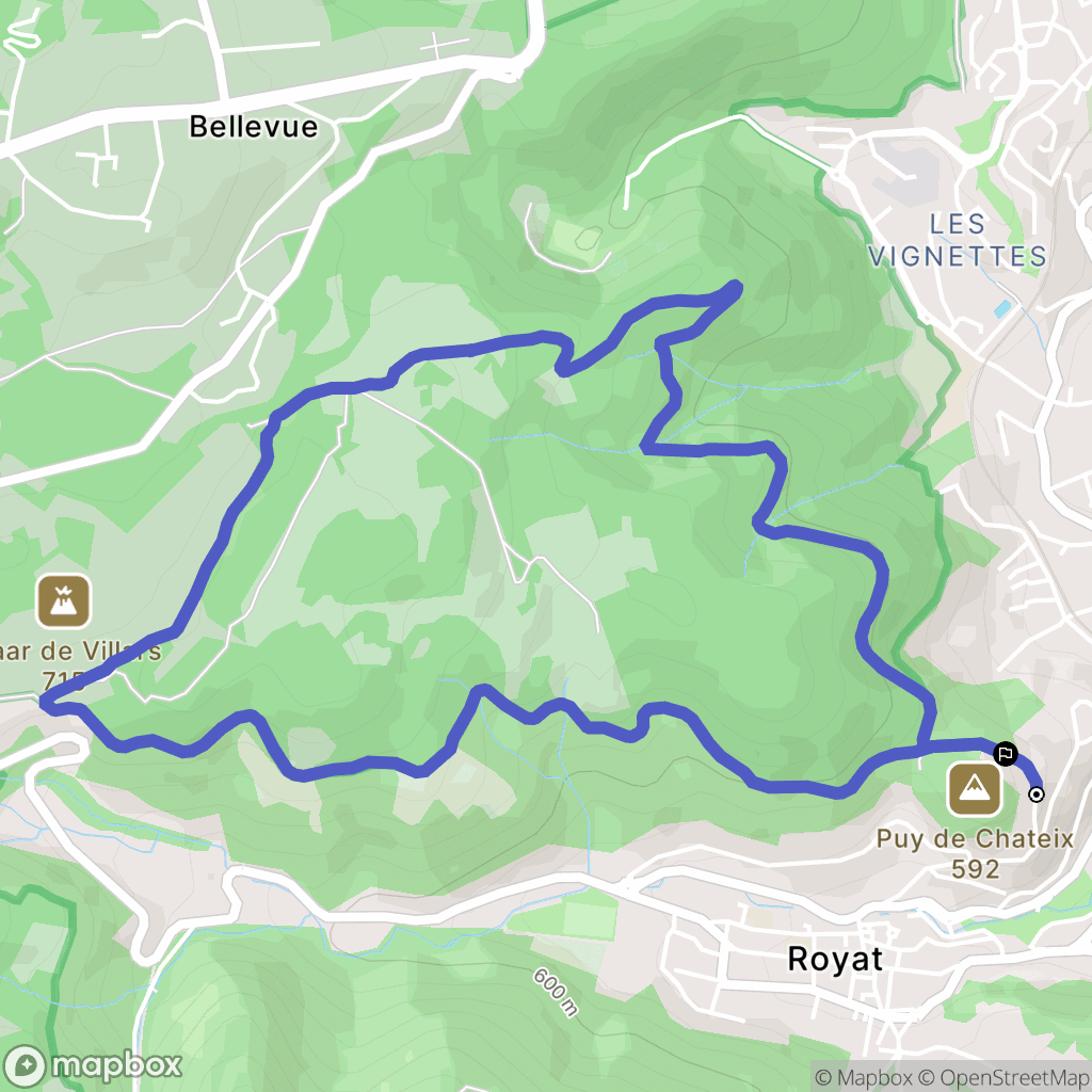 Royat : carte du parcours de randonnée - France