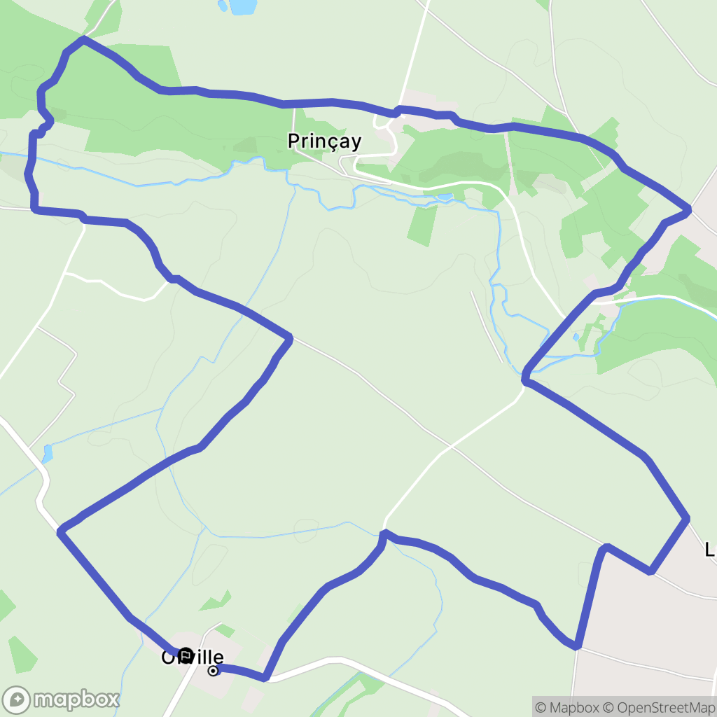 Orville : carte du parcours de randonnée - France